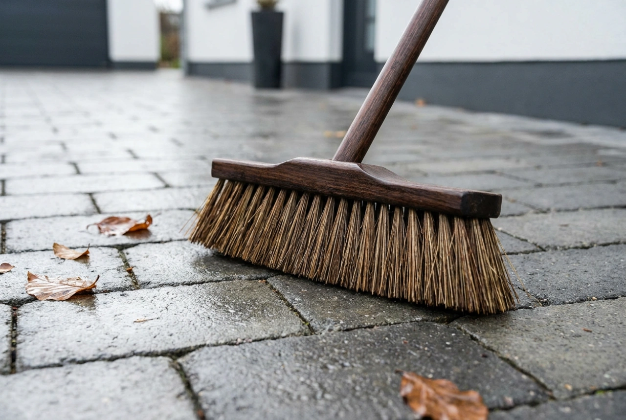 Cu ce se mătură pavelele după ploaie și după lucrările din grădină