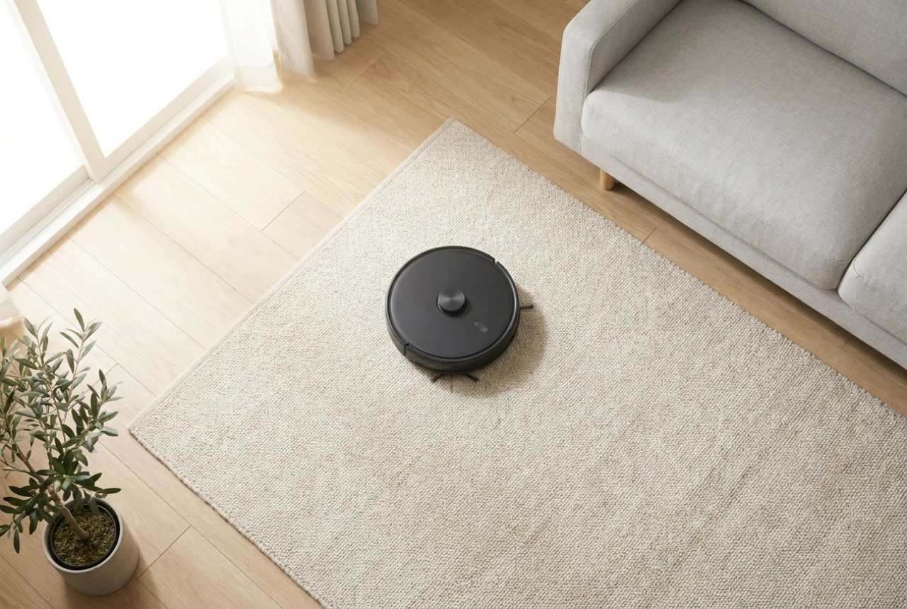 Program de lucru eficient pentru aspiratorul robot cu functie de mop