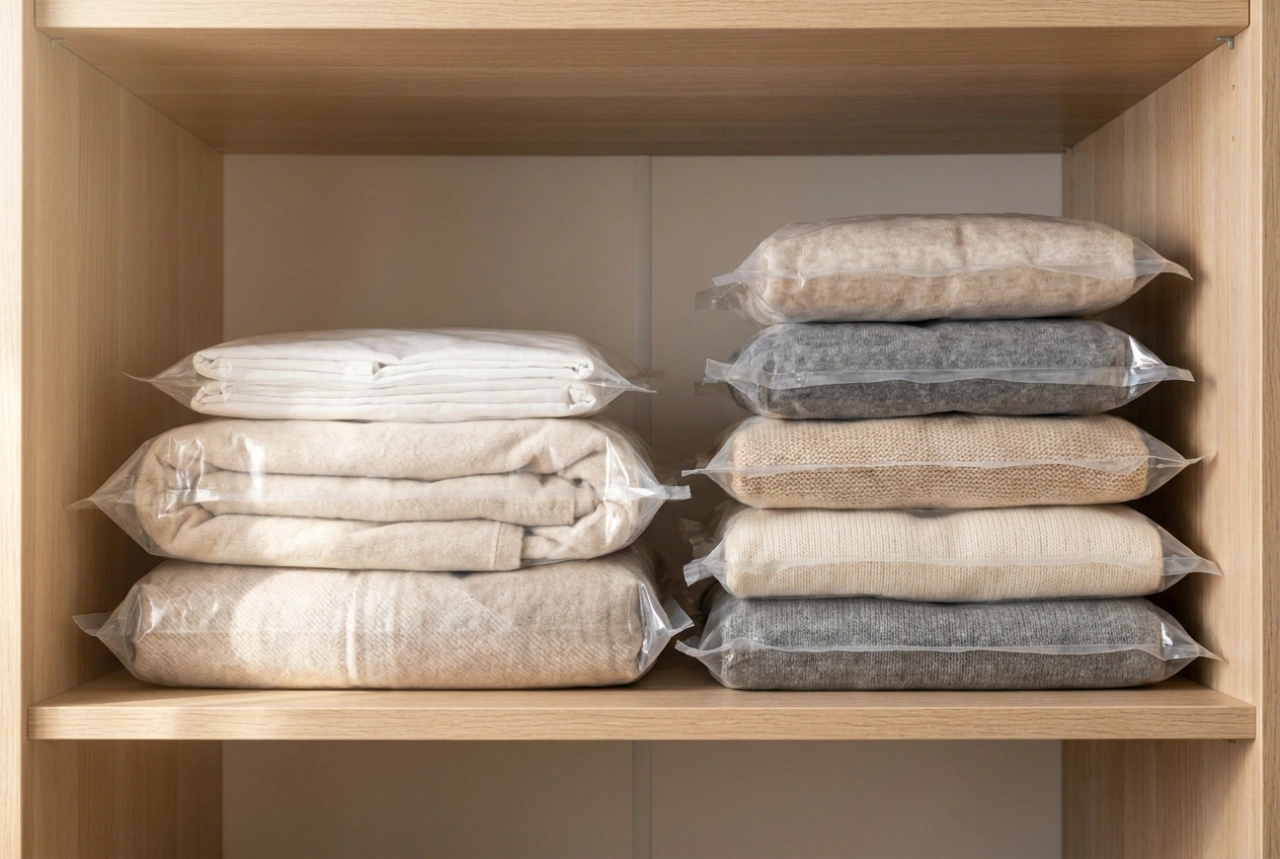 Saci de vidat pentru haine și protecția textilelor în afara sezonului