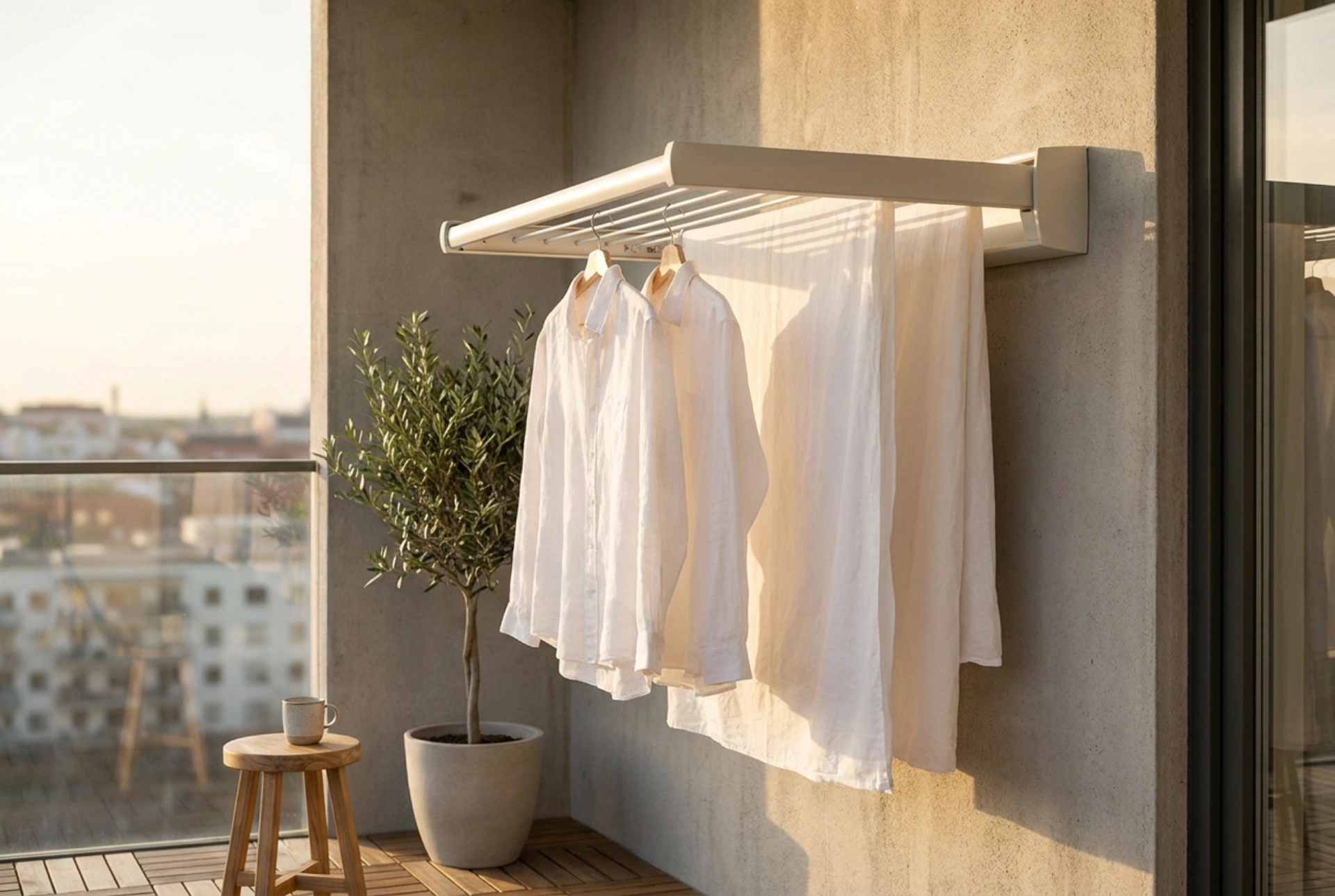Uscătorul retractabil pentru balcon și regulile unei uscări eficiente