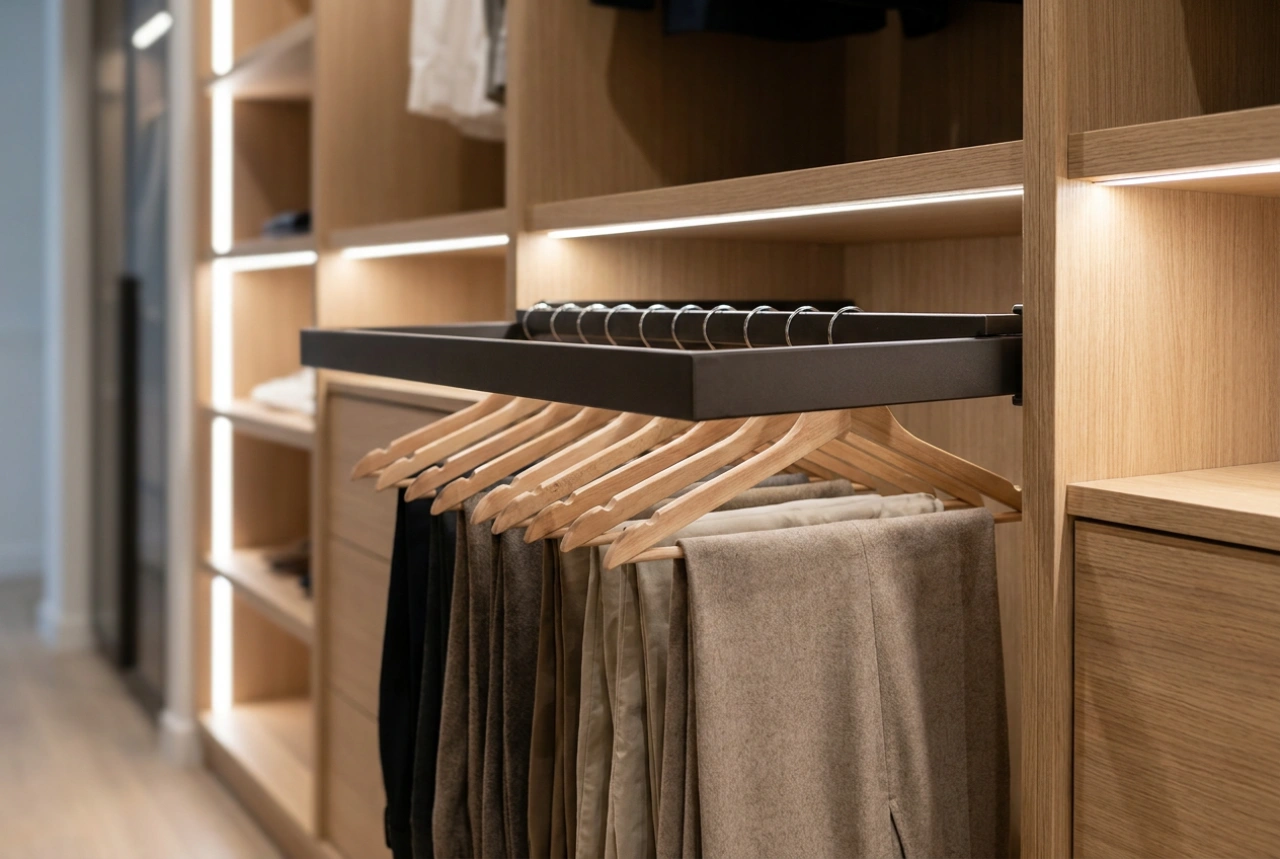 Suportul glisant pentru pantaloni ca sistem eficient de organizare